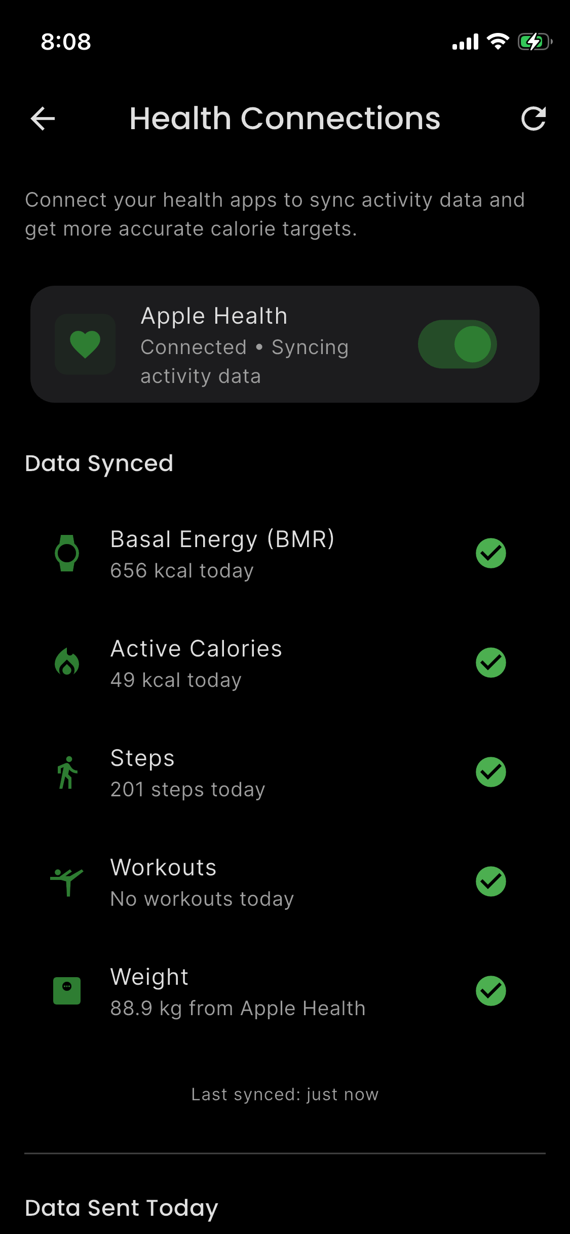 Obojsmerná synchronizácia s Apple Health a Health Connect pre kalórie, kroky a tréningy