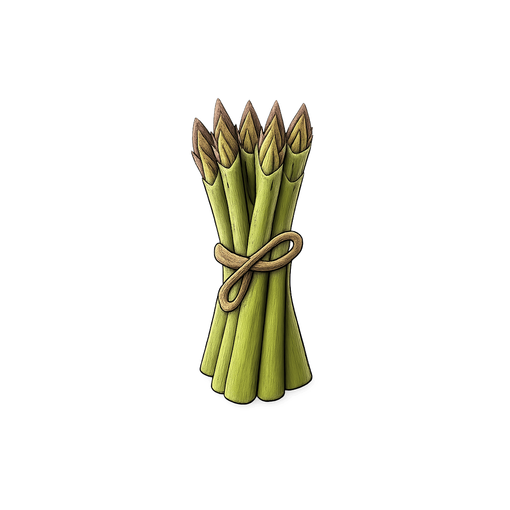 Spargel (roh): 20 kcal (84 kJ), Protein 2.2g, Kohlenhydrate 3.88g, Fett 0.12g pro 100g