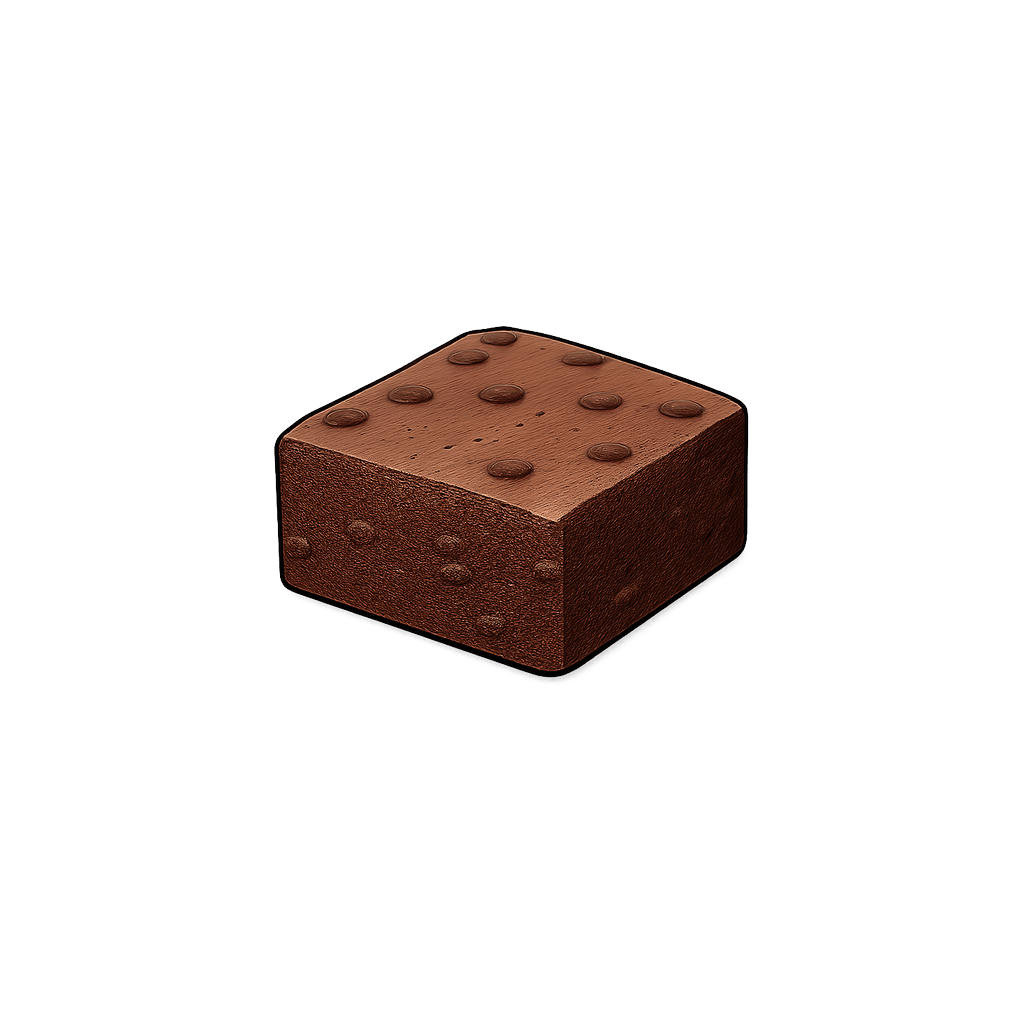 Brownie: 405 kcal (1695 kJ), Protein 4.8g, Karbohydrater 63.9g, Fett 16.3g per 100g