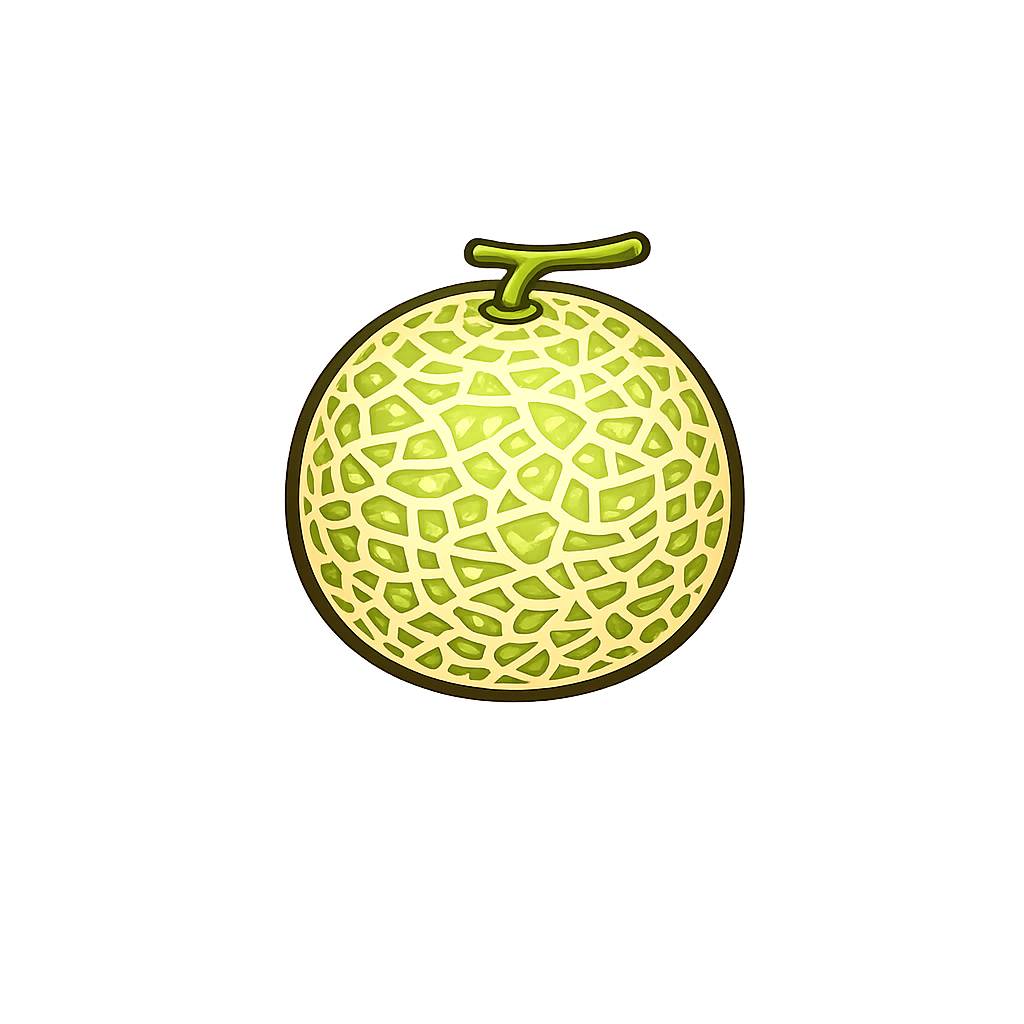 Cantaloupe: 34 kcal (142 kJ), Protein 0.84g, Carbs 8.16g, Fat 0.19g per 100g