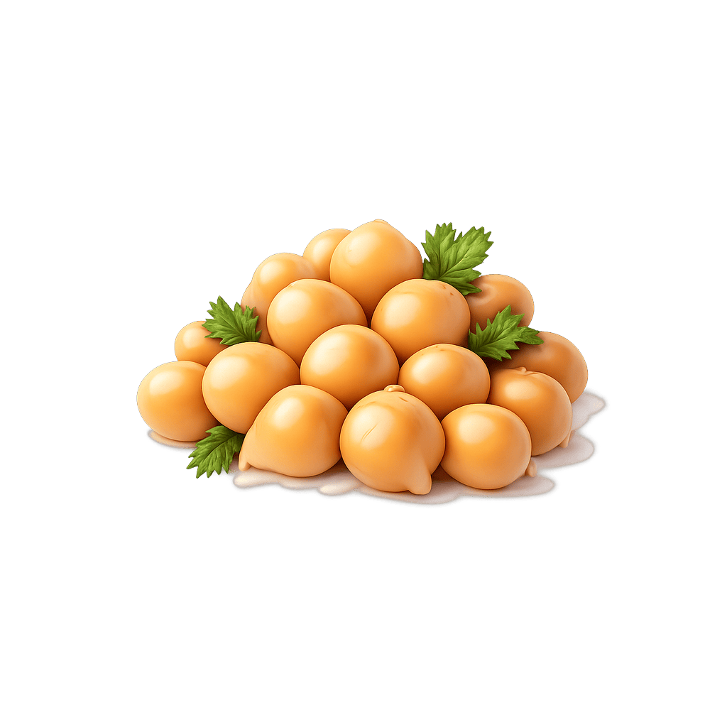 Cizrna (vařená): 164 kcal (686 kJ), Bílkoviny 8.86g, Sacharidy 27.42g, Tuky 2.59g na 100g