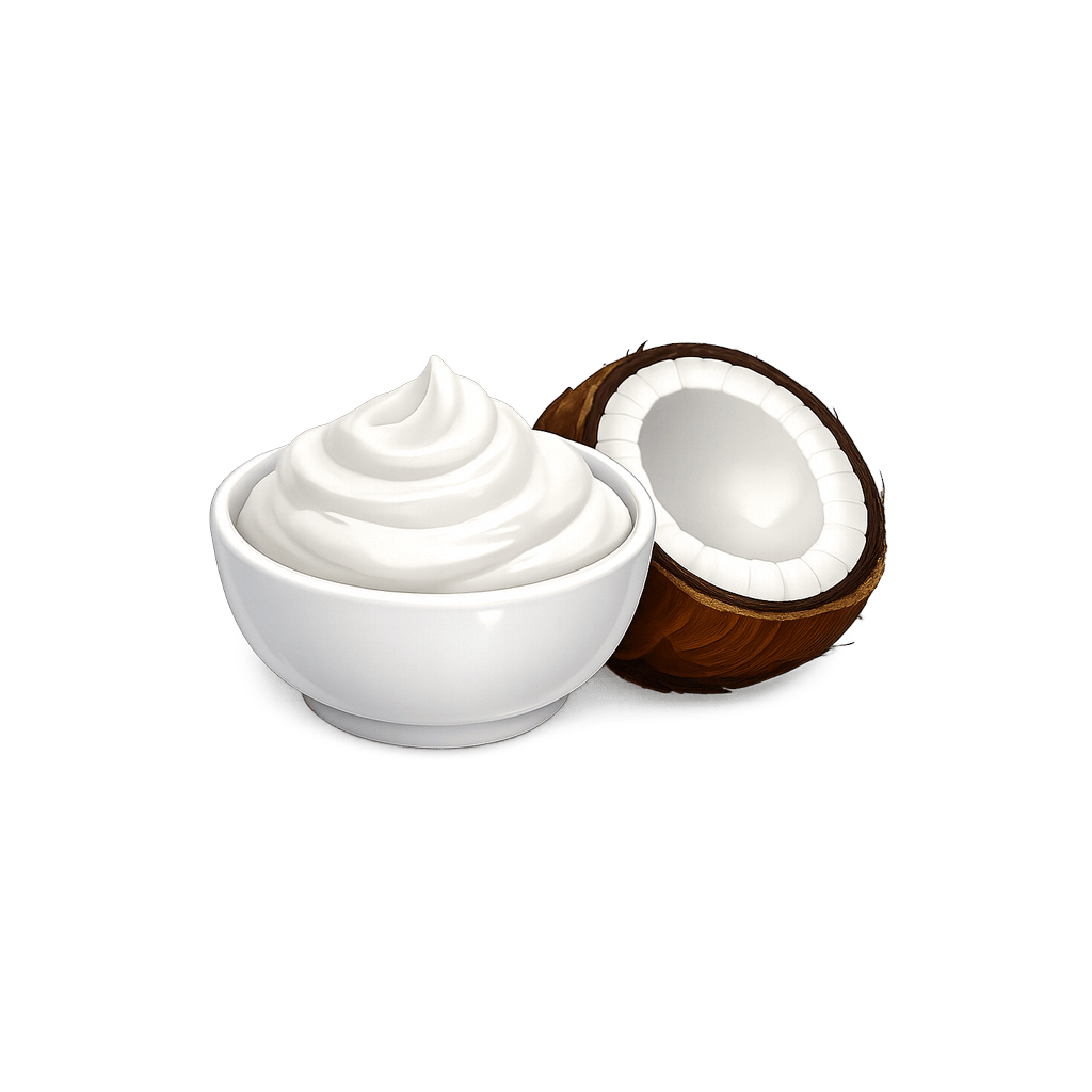 Kokosová smetana: 330 kcal (1381 kJ), Bílkoviny 3.63g, Sacharidy 6.65g, Tuky 34.68g na 100g