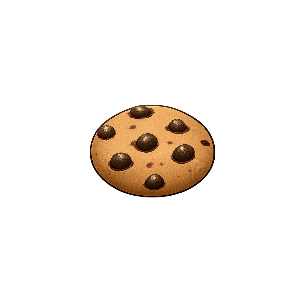 Chocolate chip-cookie: 492 kcal (2059 kJ), Protein 5.1g, Kulhydrater 65.36g, Fedt 24.72g per 100g