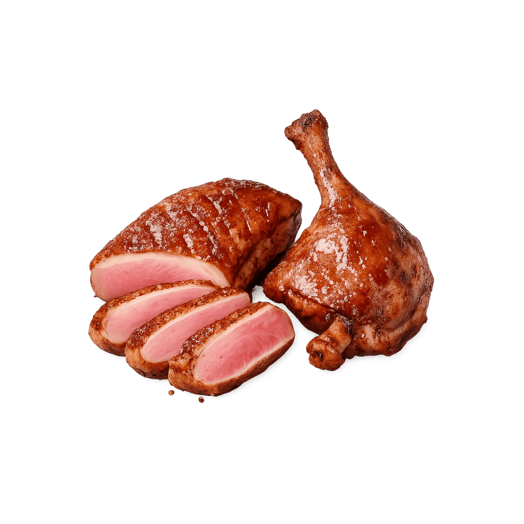 Stegt and: 201 kcal (841 kJ), Protein 23.48g, Kulhydrater 0g, Fedt 11.2g per 100g