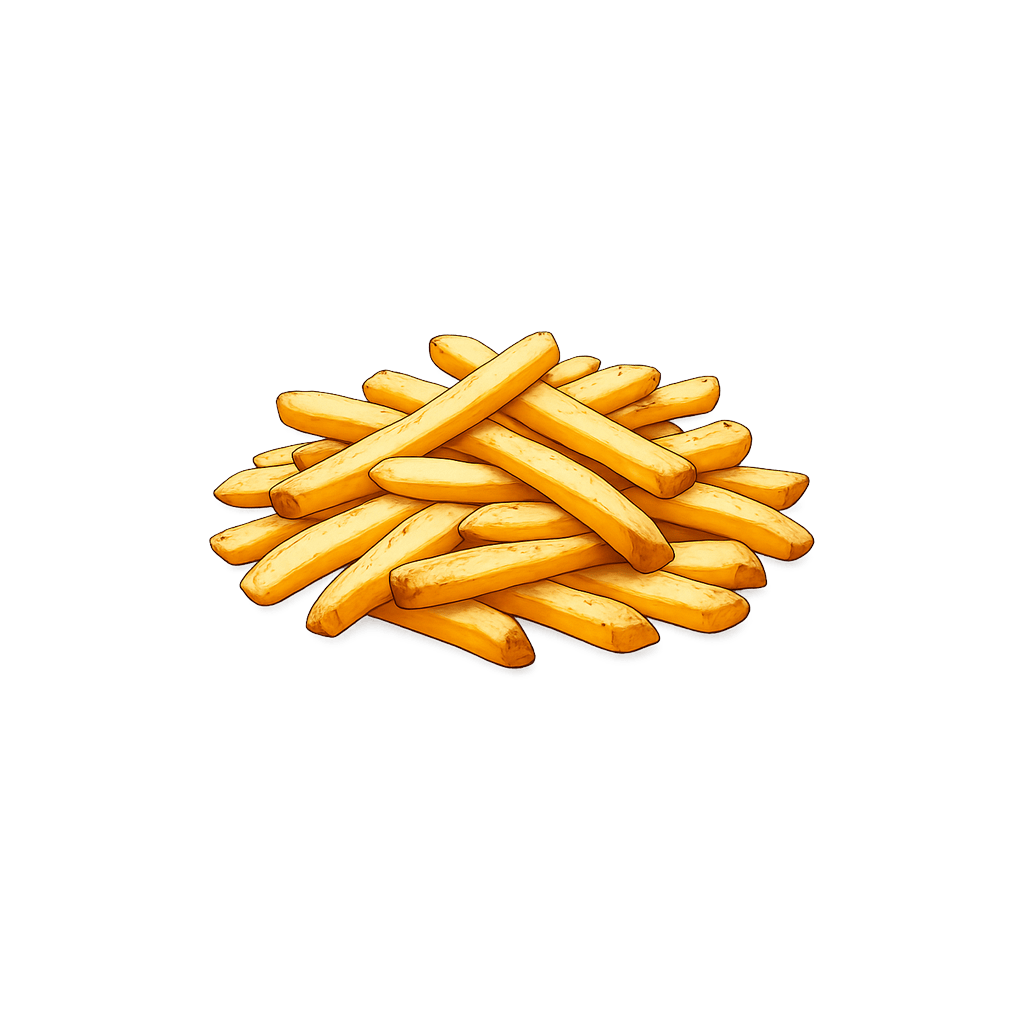 Hranolky (restaurační): 289 kcal (1209 kJ), Bílkoviny 3.49g, Sacharidy 37.2g, Tuky 14.04g na 100g