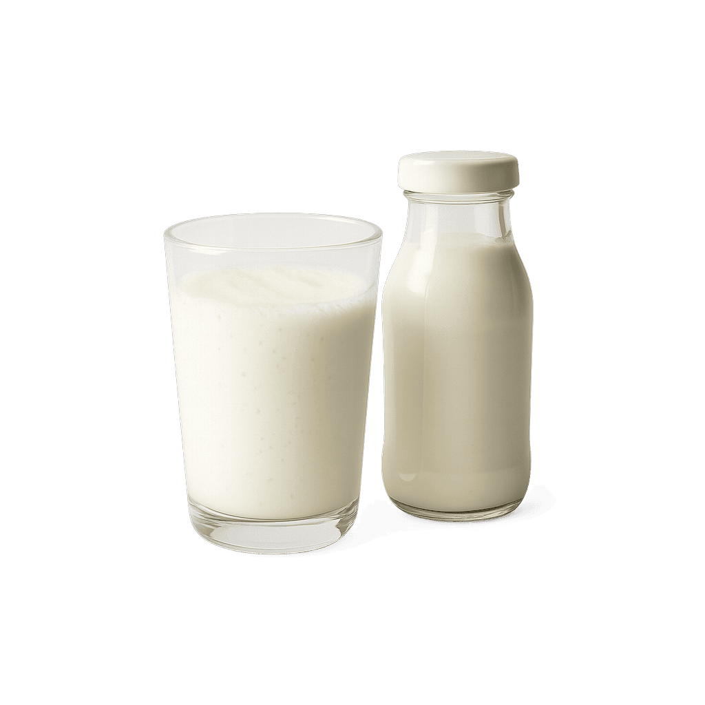 Kefir (fettarm, natur): 43 kcal (180 kJ), Protein 3.79g, Kohlenhydrate 4.77g, Fett 1.02g pro 100g