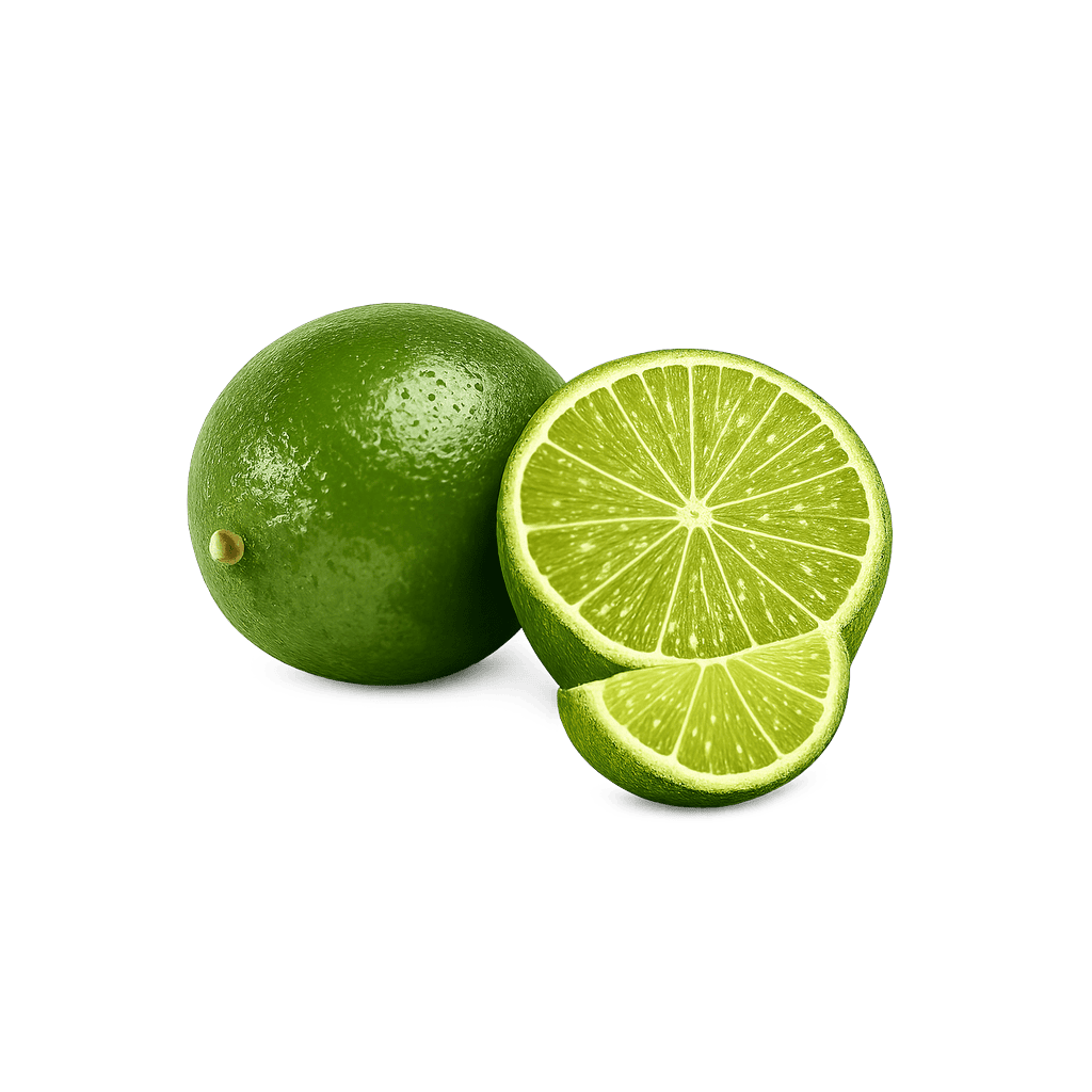 Lime: 30 kcal (126 kJ), Protein 0.7g, Kulhydrater 10.54g, Fedt 0.2g per 100g