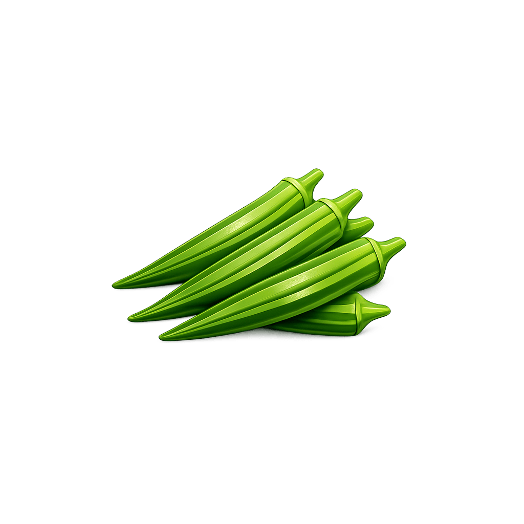 Okra: 33 kcal (138 kJ), Proteiini 1.93g, Hiilihydraatit 7.45g, Rasva 0.19g per 100g