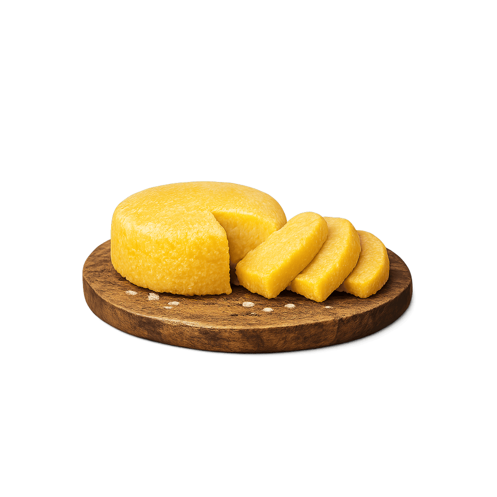 Polenta: 362 kcal (1515 kJ), Protein 8.12g, Kohlenhydrate 76.9g, Fett 3.59g pro 100g