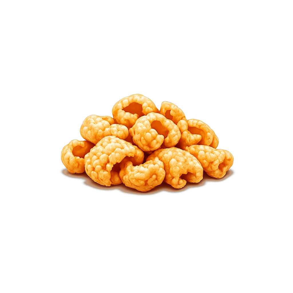 Pork Rinds: 544 kcal (2276 kJ), Protein 61.3g, Carbs 0g, Fat 31.3g per 100g