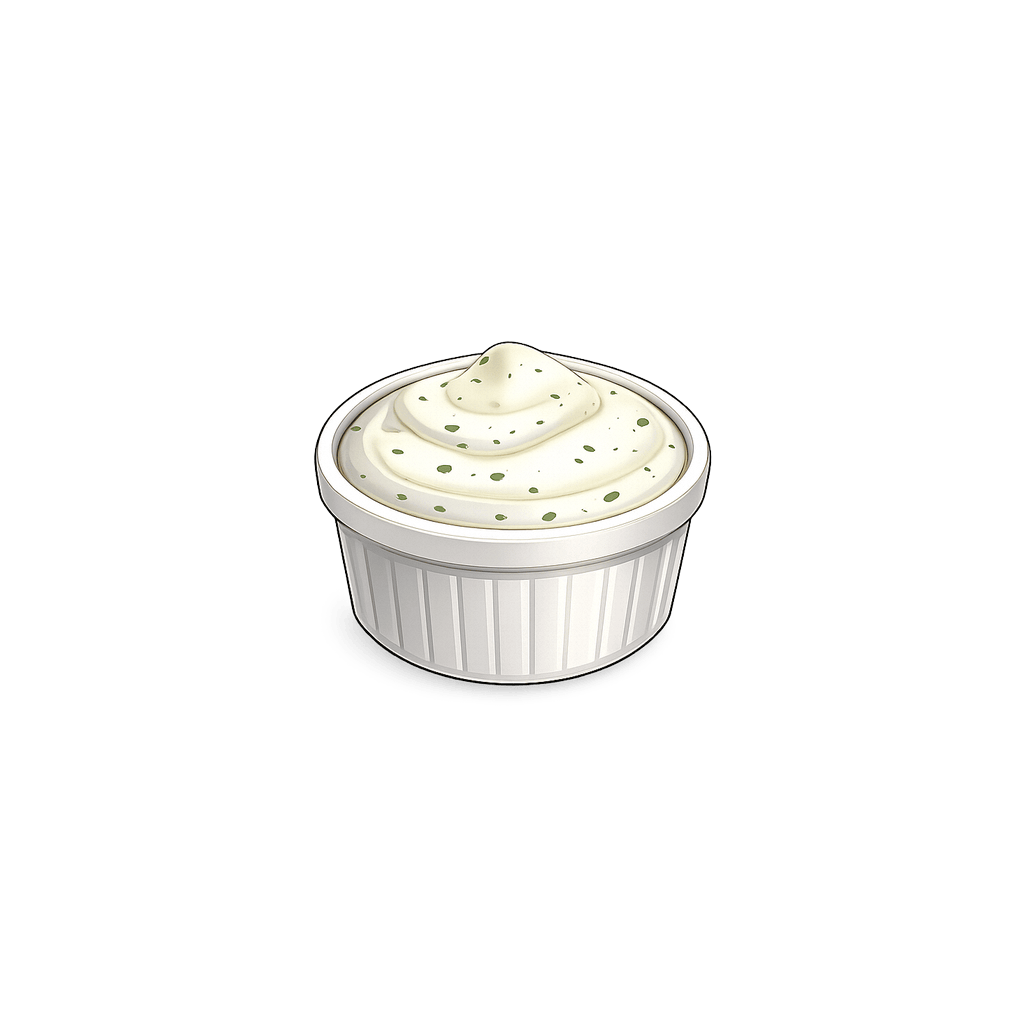 Sos ranch: 430 kcal (1799 kJ), Białko 1.32g, Węglowodany 5.9g, Tłuszcz 44.5g na 100g