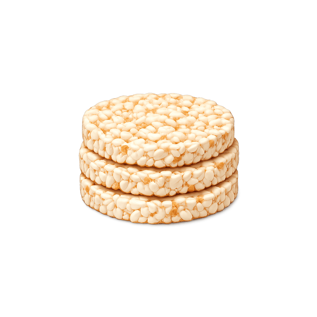 Ryžové chlebíčky (nesolené): 387 kcal (1619 kJ), Bielkoviny 8.2g, Sacharidy 81.5g, Tuky 2.8g na 100g