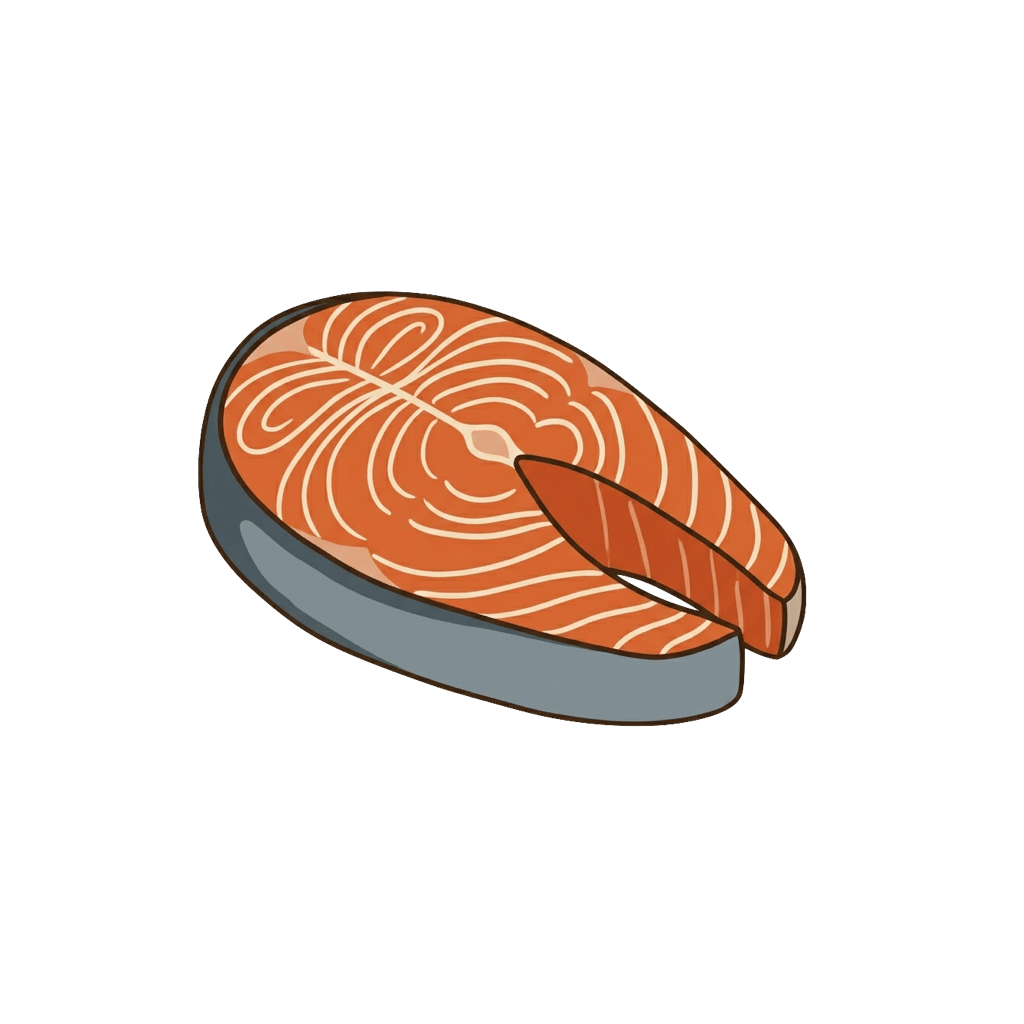 Losos (divoký atlantický): 142 kcal (594 kJ), Bílkoviny 19.84g, Sacharidy 0g, Tuky 6.34g na 100g