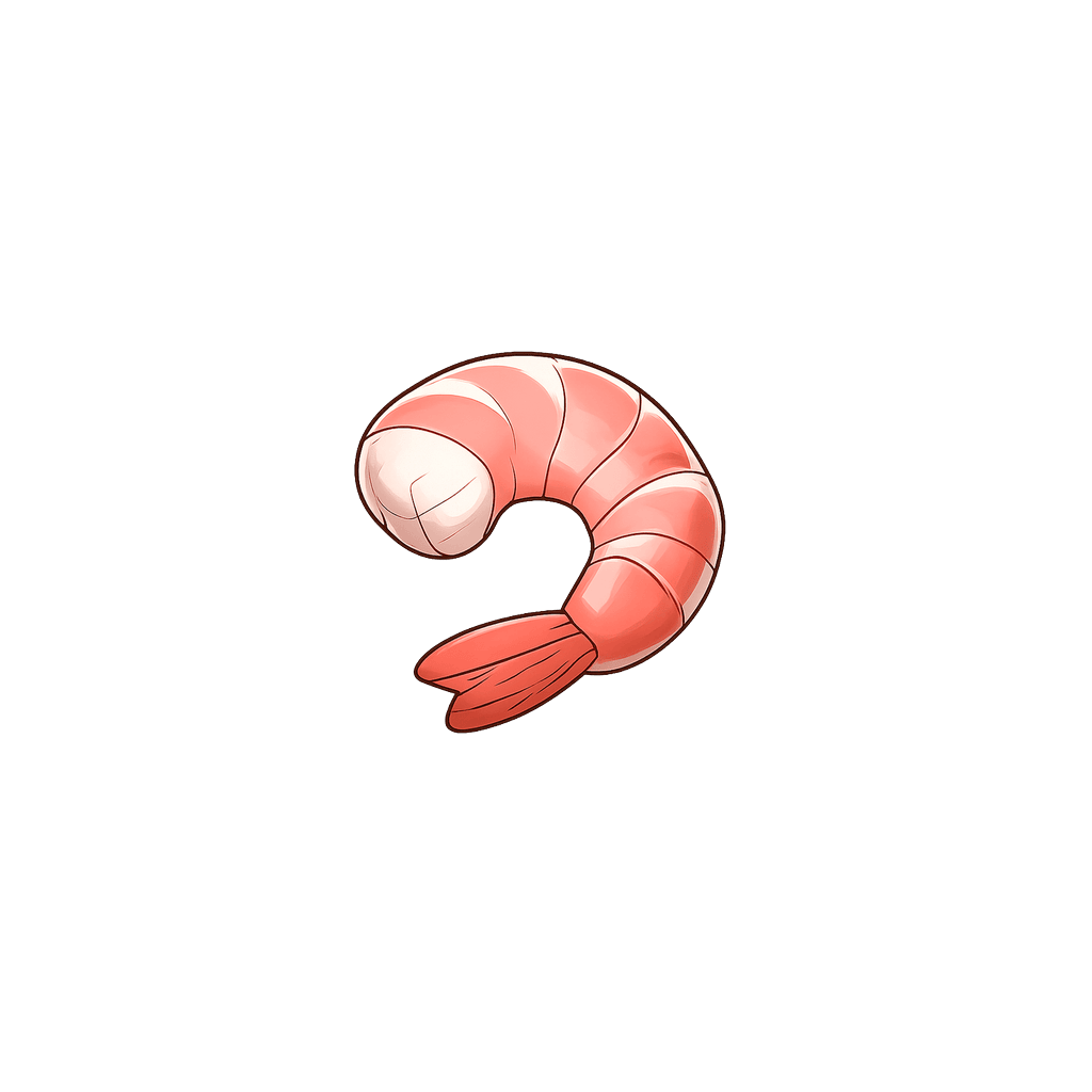 Shrimp (Raw): 85 kcal (356 kJ), Protein 20.1g, Carbs 0g, Fat 0.51g per 100g