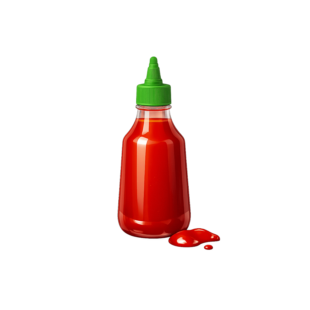 Sriracha (chilisaus): 93 kcal (389 kJ), Protein 1.93g, Karbohydrater 19.2g, Fett 0.93g per 100g