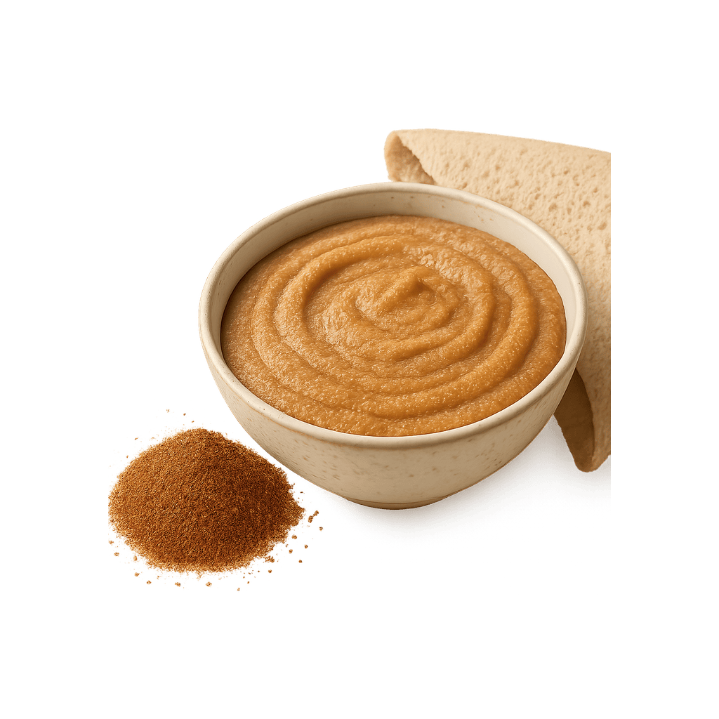 Teff: 367 kcal (1536 kJ), Protein 13.3g, Kohlenhydrate 73.1g, Fett 2.38g pro 100g