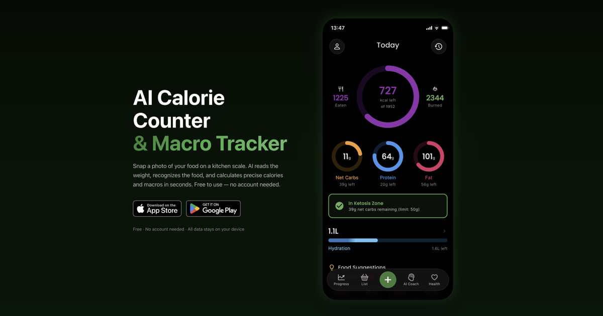 AI Food Coach — AI Calorie Tracker & Macro Counter App