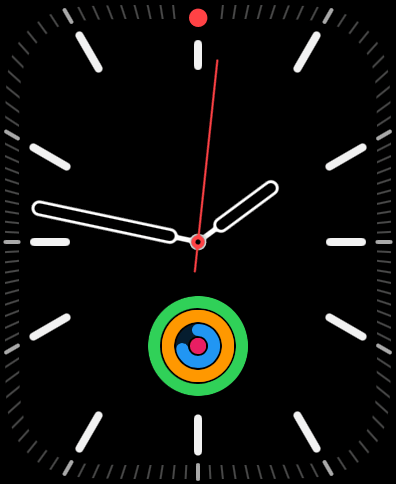 Apple Watch klasický ciferník s kruhovou komplikací maker