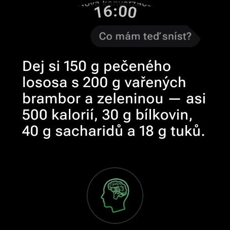 AI nutriční kouč na Wear OS odpovídá na otázku „Co mám teď sníst?“ jídlem, které se vejde do zbývajících kalorií a maker